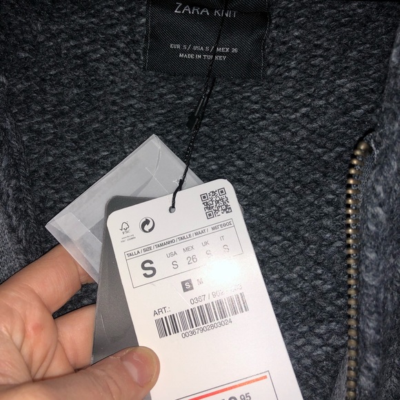 ZARA NEW GRAY KNIT LONG SWEATER HOODED SMALL MED🎀 - Picture 7 of 8